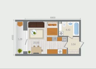 Продается квартира студия, 29.3 м2, деревня Разбегаево