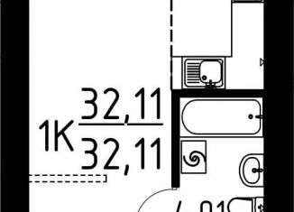Продажа 1-комнатной квартиры, 32.1 м2, Томск, улица Вершинина, 58к2
