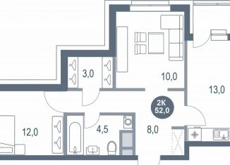 Продается 2-ком. квартира, 52 м2, Котельники, микрорайон Новые Котельники, к13