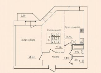 Продам двухкомнатную квартиру, 74 м2, Северодвинск, проспект Труда, 76