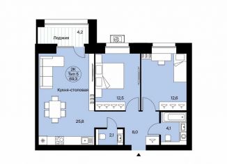 Продам двухкомнатную квартиру, 69.3 м2, Сыктывкар, Октябрьский проспект, 137, район Орбита