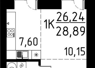 Продам 1-комнатную квартиру, 28.9 м2, Томская область, улица Марины Цветаевой, 42
