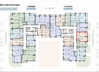 1-ком. квартира на продажу, 40.6 м2, Воронеж, Ленинский проспект, 108А