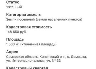 Продаю участок, 15 сот., село Домашка