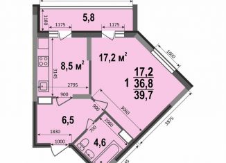 Продам 1-ком. квартиру, 39.7 м2, Владимир, Смоленская улица, 3Б, ЖК Веризино лайф