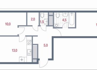 Продается двухкомнатная квартира, 52 м2, Котельники, микрорайон Новые Котельники, 11