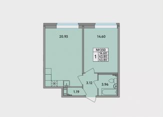 Продаю однокомнатную квартиру, 43.4 м2, деревня Новое Девяткино, Главная улица, 2, ЖК Удача