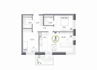 Продажа 3-комнатной квартиры, 70.4 м2, Красноярский край