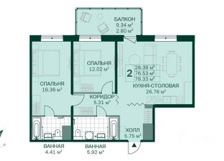 Продам 2-комнатную квартиру, 79.3 м2, Санкт-Петербург, ЖК Магнифика