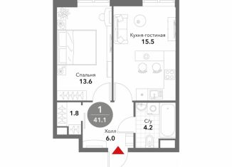 Продажа 1-комнатной квартиры, 41.1 м2, Москва, район Замоскворечье