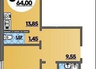 Продаю трехкомнатную квартиру, 64 м2, Ростов-на-Дону, ЖК Платовский, Художественная улица
