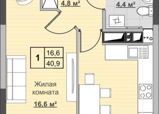 Продам 1-комнатную квартиру, 40.9 м2, Ижевск