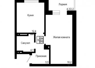 Продаю 1-комнатную квартиру, 42.6 м2, Красноярский край