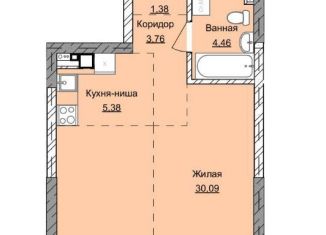 Продаю однокомнатную квартиру, 46.4 м2, Ижевск, улица Карла Маркса, 259, ЖК Республика