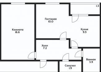Продается 2-комнатная квартира, 51 м2, Краснодар, улица Ветеранов, 40лит4, микрорайон 2-я Площадка