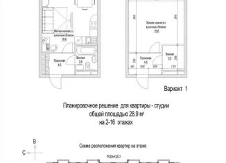 Продаю 1-комнатную квартиру, 28.9 м2, Кемерово, Октябрьский проспект, 30Б, ЖК Панорама