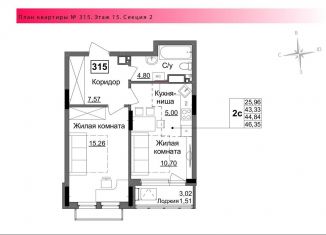 Продается двухкомнатная квартира, 44.8 м2, Ижевск, Парковая улица, 5А