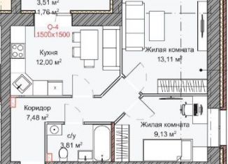 Двухкомнатная квартира на продажу, 50.2 м2, Киров, ЖК Северный