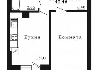 Однокомнатная квартира на продажу, 42.4 м2, Самара, Садовая улица, 254, ЖК Маяковский