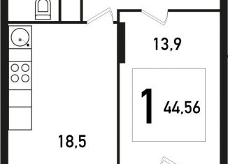 1-комнатная квартира на продажу, 44.6 м2, Москва, жилой комплекс Светлый Мир Станция Л, к11, станция Депо