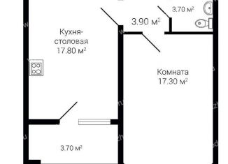Продаю 1-комнатную квартиру, 44.5 м2, село Александровка, Ясная улица