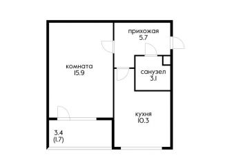 1-комнатная квартира на продажу, 36.7 м2, Москва, ЖК Архитектор