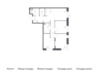 Продам 4-комнатную квартиру, 74.9 м2, поселение Мосрентген, многофункциональный комплекс Тропарево Парк, к1.2