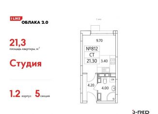 Продажа квартиры студии, 21.3 м2, Московская область, Солнечная улица, 2