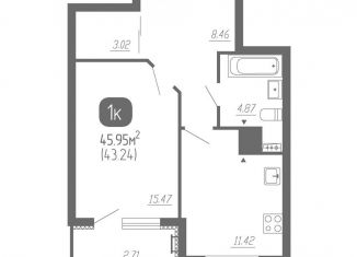 Продажа 1-комнатной квартиры, 46 м2, Самара, Советский район