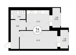 Продается 1-комнатная квартира, 48.2 м2, Самара
