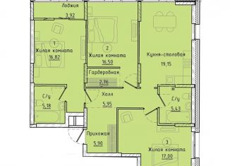 Продается 3-комнатная квартира, 96.7 м2, Екатеринбург, Машинная улица, 1В/2, ЖК Клевер Парк