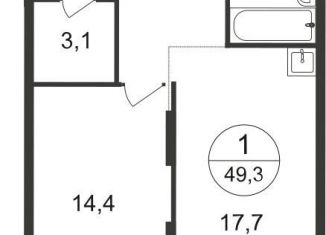 Продажа однокомнатной квартиры, 49.3 м2, Москва, 7-я фаза, к2