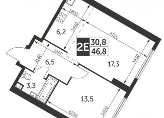 Продается двухкомнатная квартира, 46.8 м2, Москва, метро Новаторская, улица Академика Волгина, 2с1
