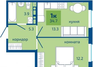 1-ком. квартира на продажу, 34.7 м2, Пермь, Мотовилихинский район