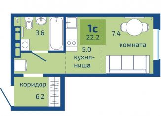 Продается квартира студия, 22.2 м2, Пермь, Мотовилихинский район