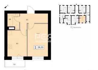 Продаю 1-ком. квартиру, 29.3 м2, посёлок Щеглово, посёлок Щеглово, 90