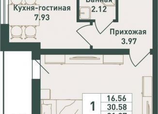 Продается однокомнатная квартира, 32 м2, городской посёлок имени Свердлова