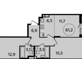 Продам 2-комнатную квартиру, 61.2 м2, поселение Сосенское, жилой комплекс Испанские Кварталы 2, к8.2, ЖК Испанские Кварталы 2