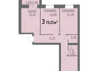 Продается трехкомнатная квартира, 74.2 м2, Муром, Муромская улица, 25А