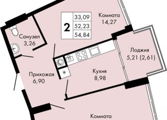 Продажа двухкомнатной квартиры, 54.8 м2, поселок городского типа Массандра, улица 16 Апреля 1944 года, 17