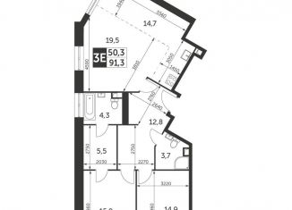 Продам 3-комнатную квартиру, 91.3 м2, Москва, ЖК Архитектор, улица Академика Волгина, 2с1