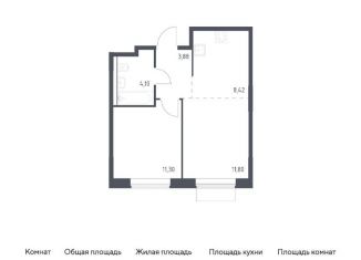 Продается двухкомнатная квартира, 39.5 м2, Москва, жилой комплекс Квартал Домашний, 1, станция Курьяново