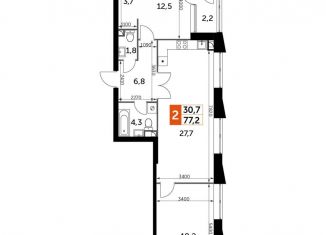 Продажа 3-комнатной квартиры, 78.1 м2, Москва, район Покровское-Стрешнево