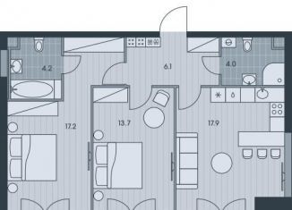 Продается трехкомнатная квартира, 63.1 м2, Москва, ЖК Эвер