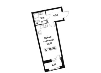 Квартира на продажу студия, 25.5 м2, Мурино, проспект Авиаторов Балтики, 29 к2