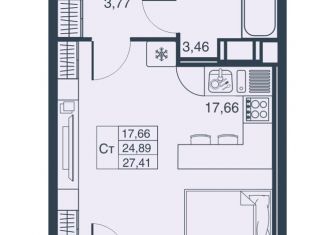 Продаю квартиру студию, 27.4 м2, Мурино, ЖК Мурино Парк, Ручьёвский проспект, 3к2