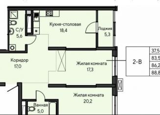 Продается двухкомнатная квартира, 86.2 м2, Екатеринбург, ЖК Нагорный