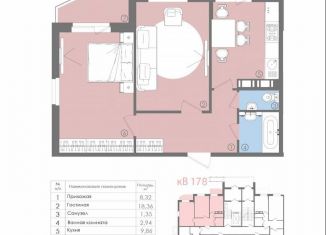 2-ком. квартира на продажу, 56 м2, городской посёлок Дубровка, улица Томилина, 9к2, ЖК Невская история