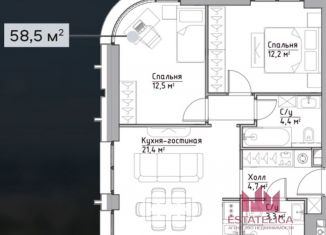 Продается 2-ком. квартира, 58.5 м2, Москва, Дубининская улица, 59к7