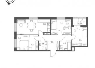 Продается трехкомнатная квартира, 82.9 м2, Омск, микрорайон Зелёная Река, 13